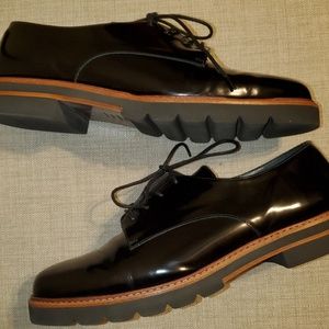 Stuart Weitzman Black Patent Leather Oxford